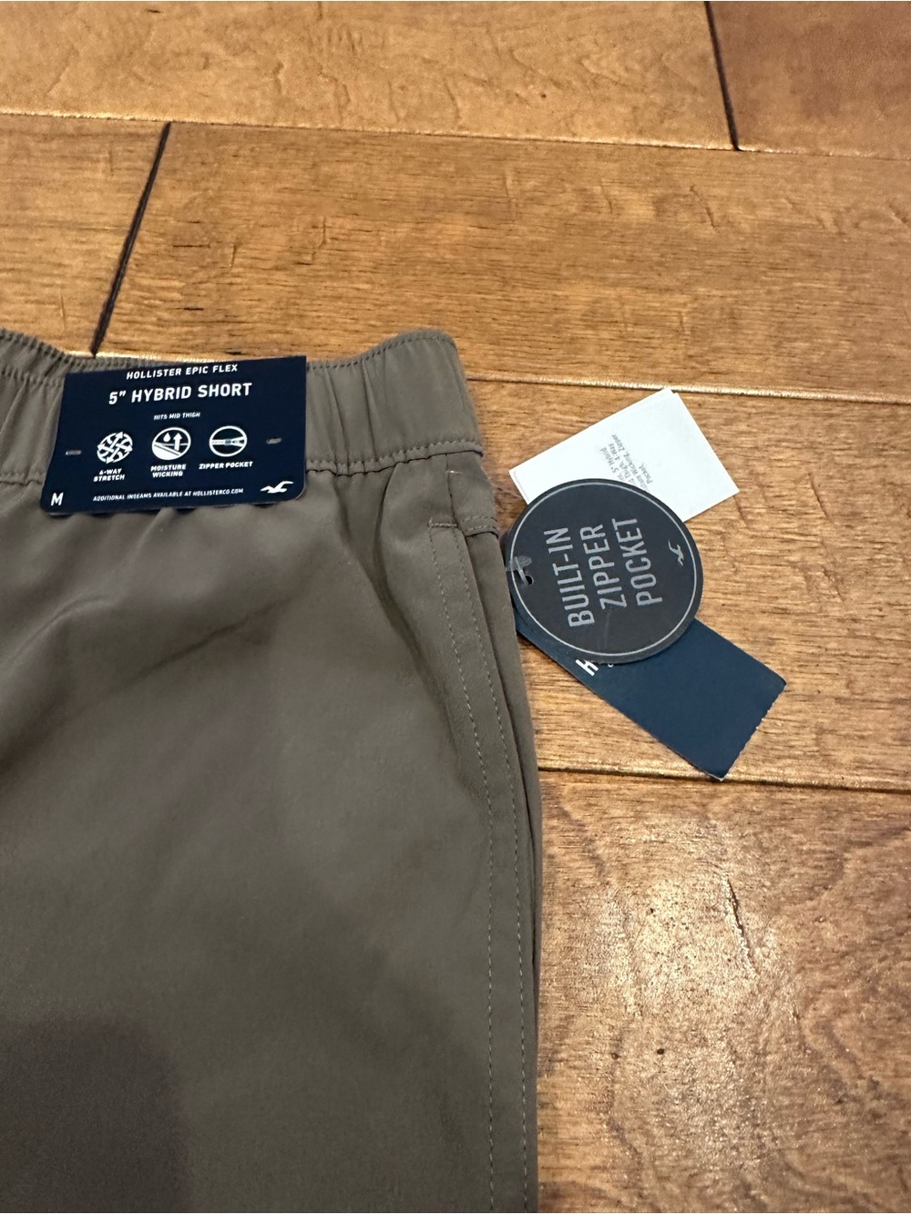 Hollister Men's Athletic Shorts in Olive Brown - Picture 5 of 7